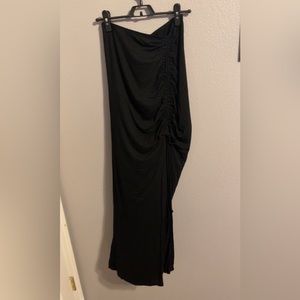Long Black skirt with a side scrunch #11